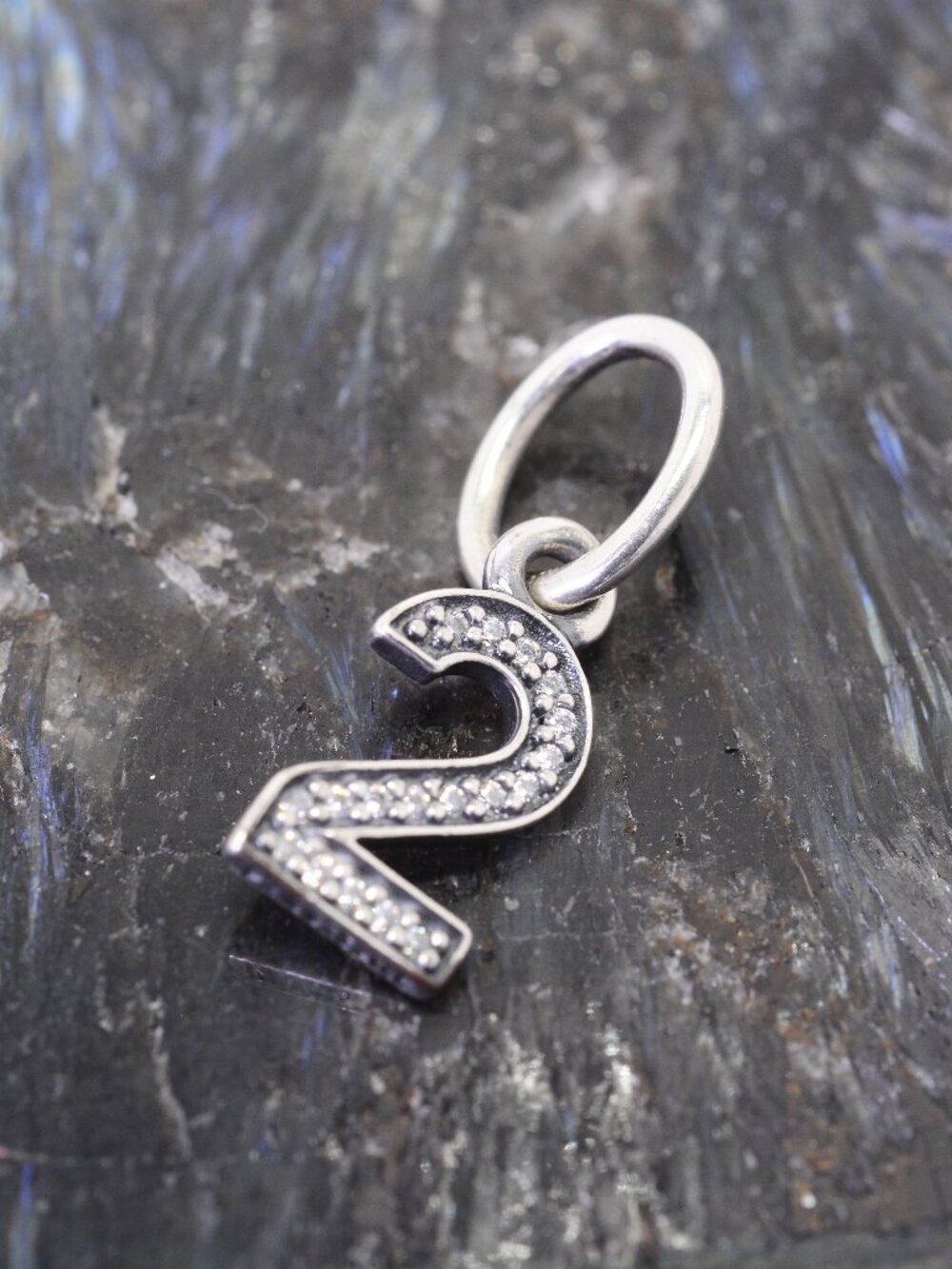 PANDORA NUMBER TWO CHARM #791340CZ ALE